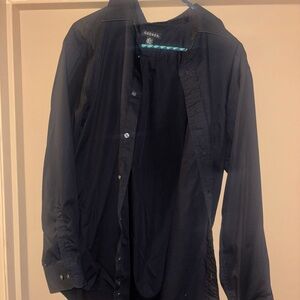 George Men's Dark Black button up shirt